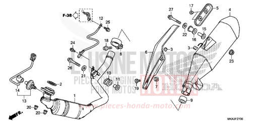 SILENCIEUX D'ECHAPPEMENT NC750XDG de 2016